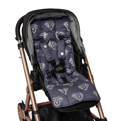 Pram Liner - Charcoal Silver Diamonds/Spots - Outlook Baby